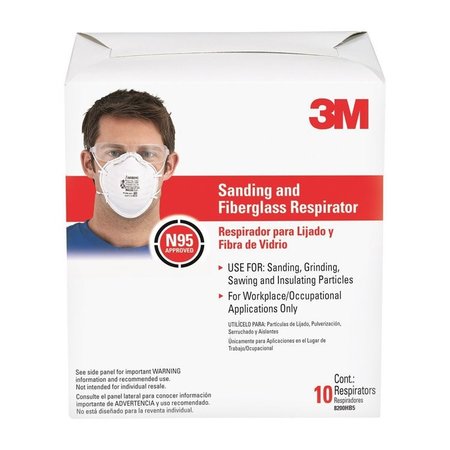 SCOTCH 3M N95 Sanding and Fiberglass Respirator White 10 pc 8200H10-DC